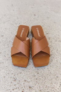 Thumbnail for Weeboo Step Into Summer Criss Cross Wooden Clog Mule in Brown