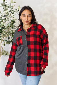 Thumbnail for Heimish Full Size Plaid Button Down Shacket
