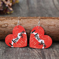 Thumbnail for I LOVE YOU Heart Leather Earrings