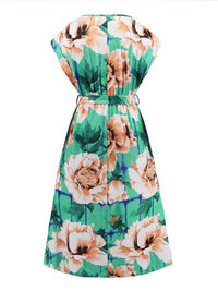 Thumbnail for Ruffled Tied Floral Surplice Dress