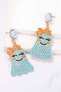 Thumbnail for Smiling Ghost Shape Synthetic Pearl Earrings