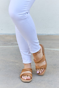 Thumbnail for Qupid Summertime Fine Double Strap Twist Sandals