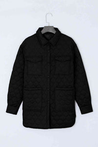 Thumbnail for Snap Down Collared Winter Coat