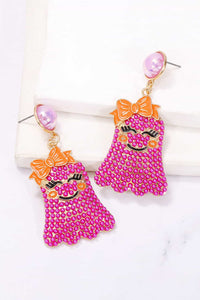 Thumbnail for Smiling Ghost Shape Synthetic Pearl Earrings