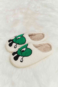 Thumbnail for Melody Love Heart Print Plush Slippers