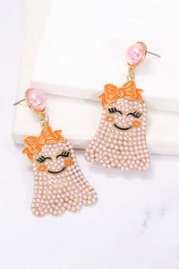 Thumbnail for Smiling Ghost Shape Synthetic Pearl Earrings