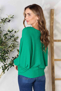 Thumbnail for Zenana Full Size Round Neck Batwing Sleeve Blouse