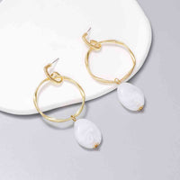 Thumbnail for Alloy & Rhinestone Hoop Drop Earrings