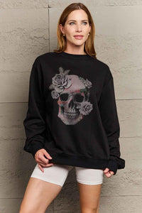 Thumbnail for Simply Love Simply Love Full Size Dropped Shoulder SKULL Graphic Sweatshirt