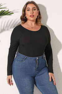 Thumbnail for Plus Size Round Neck Long Sleeve Bodysuit