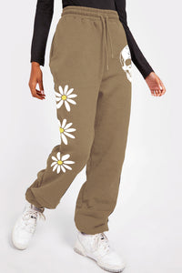 Thumbnail for Simply Love Simply Love Full Size Drawstring Flower & Skull Graphic Long Sweatpants