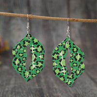 Thumbnail for Leopard Lip Shape Leather Earrings