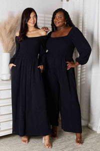 Thumbnail for Double Take Square Neck Jumpsuit with Pockets