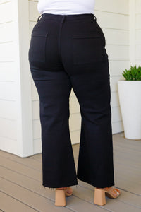 Thumbnail for August High Rise Wide Leg Crop Jeans in Black