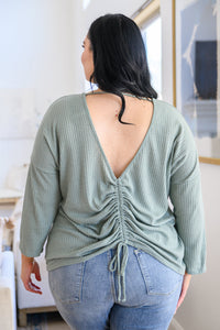 Thumbnail for Austin Waffle Knit Basic Top In Sage