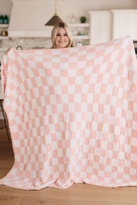 Thumbnail for Penny Blanket Single Cuddle Size in Pink Check