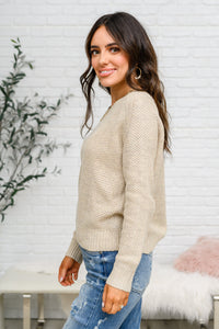 Thumbnail for Chai Latte V-Neck Sweater in Oatmeal