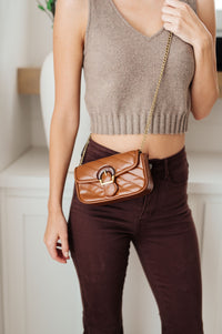 Thumbnail for Classic Beauty Quilted Clutch in Brown