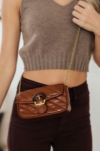 Thumbnail for Classic Beauty Quilted Clutch in Brown