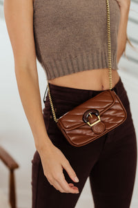 Thumbnail for Classic Beauty Quilted Clutch in Brown