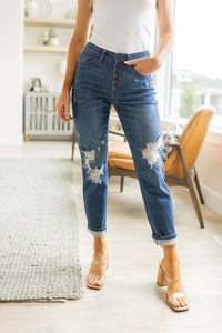 Thumbnail for Colt High Rise Button Fly Distressed Boyfriend Jeans