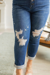 Thumbnail for Colt High Rise Button Fly Distressed Boyfriend Jeans