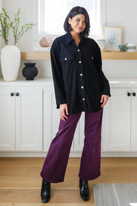 Thumbnail for Petunia High Rise Wide Leg Jeans in Plum