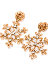 Thumbnail for Glitz And Glam Beaded Snowflake Earrings