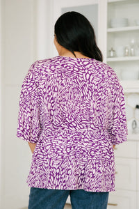 Thumbnail for Dearest Dreamer Peplum Top in Painted Purple