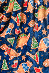 Thumbnail for Holiday Fleece Blanket in Dino Cookie