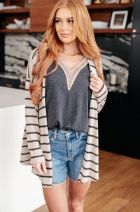 Thumbnail for Weekend Adventure Striped Longline Cardigan