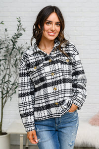 Thumbnail for Kate Plaid Jacket in Black & White