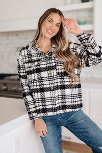 Thumbnail for Kate Plaid Jacket in Black & White