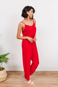 Thumbnail for Livin' The Dream Jumpsuit in Red