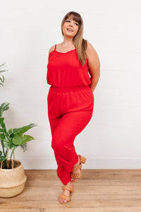 Thumbnail for Livin' The Dream Jumpsuit in Red