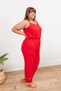 Thumbnail for Livin' The Dream Jumpsuit in Red