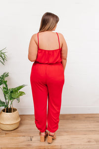 Thumbnail for Livin' The Dream Jumpsuit in Red