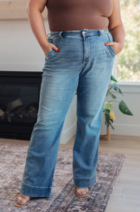 Thumbnail for Mindy Mid Rise Wide Leg Jeans