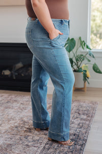 Thumbnail for Mindy Mid Rise Wide Leg Jeans