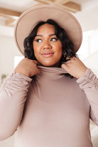 Thumbnail for Nivia Draped Turtle Neck Tunic in Mocha