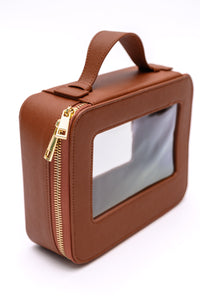 Thumbnail for PU Leather Travel Cosmetic Case in Camel