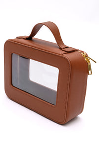 Thumbnail for PU Leather Travel Cosmetic Case in Camel