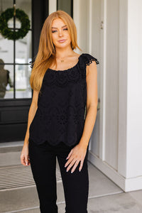 Thumbnail for Parisian Stroll Lace Blouse in Black