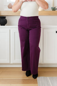 Thumbnail for Petunia High Rise Wide Leg Jeans in Plum