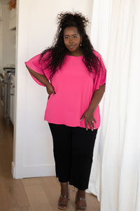 Thumbnail for Pink and Perfect Ruffle Sleeve Top