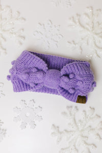 Thumbnail for Pom Knit Head Wrap In Periwinkle