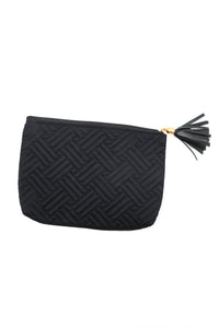 Thumbnail for Quilted Travel Zip Pouch in Black