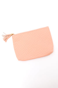 Thumbnail for Quilted Travel Zip Pouch in Pink