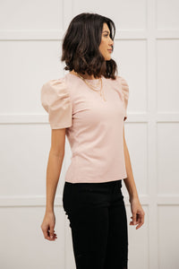 Thumbnail for Rock On Puff Sleeve Top in Blush