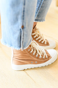 Thumbnail for Run Me Down Velvet High Tops in Tan